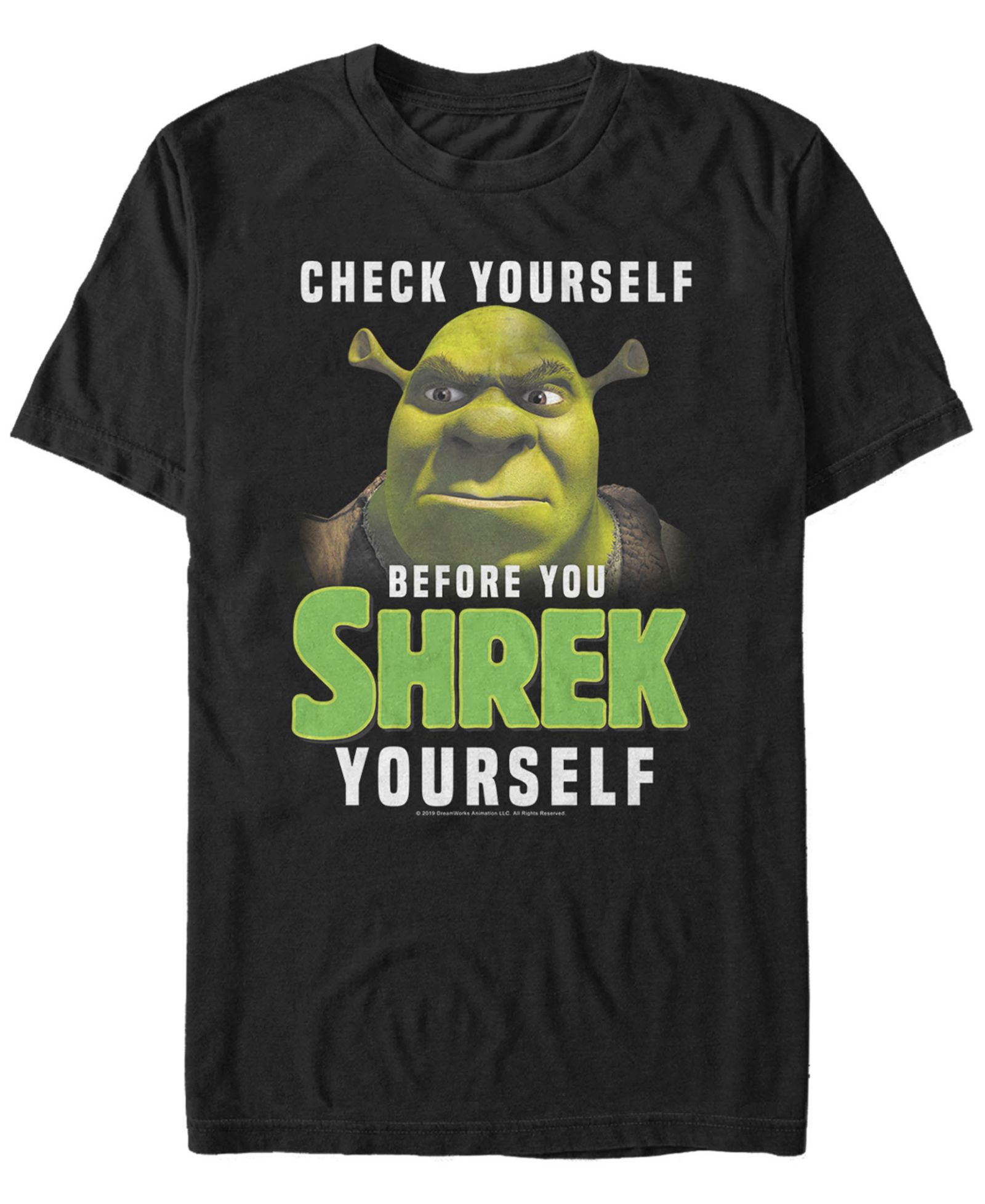 Fifth Sun Shrek Men's Check Yourself Before You Shrek Yourself Short Sleeve T-Shirt