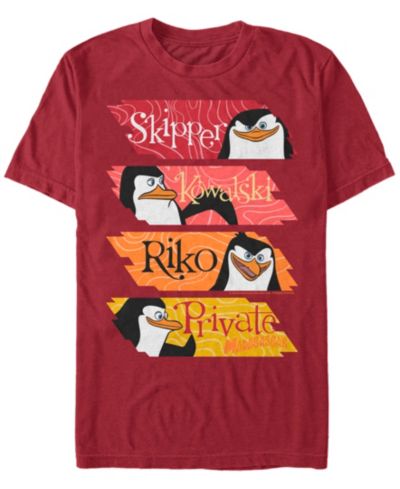 Fifth Sun Мужская футболка Madagascar Penguin Character Stack Up с коротким рукавом