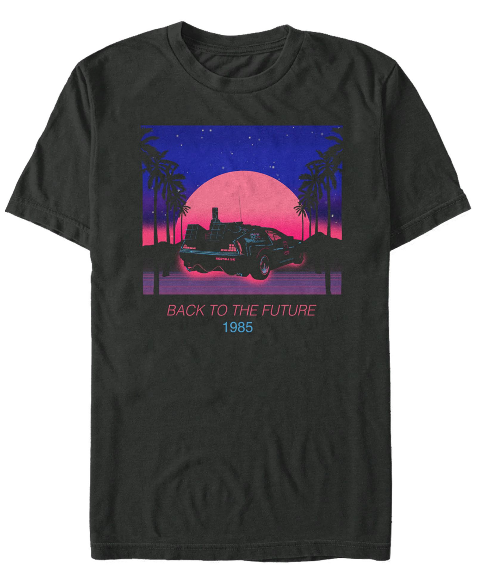 Футболка Fifth Sun Back to the Future Men's Neon Delorean 1985 Sunset Poster Short Sleeve