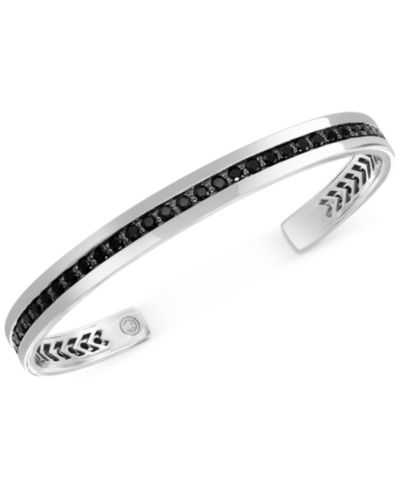EFFY® Black Spinel Cuff Bracelet in Sterling Silver