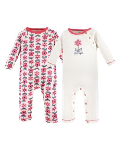 Touched by Nature Baby Girls Natural Cotton Coveralls