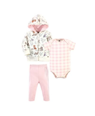 Hudson Baby Cotton Hoodie, Bodysuit or Tee Top and Pant Set