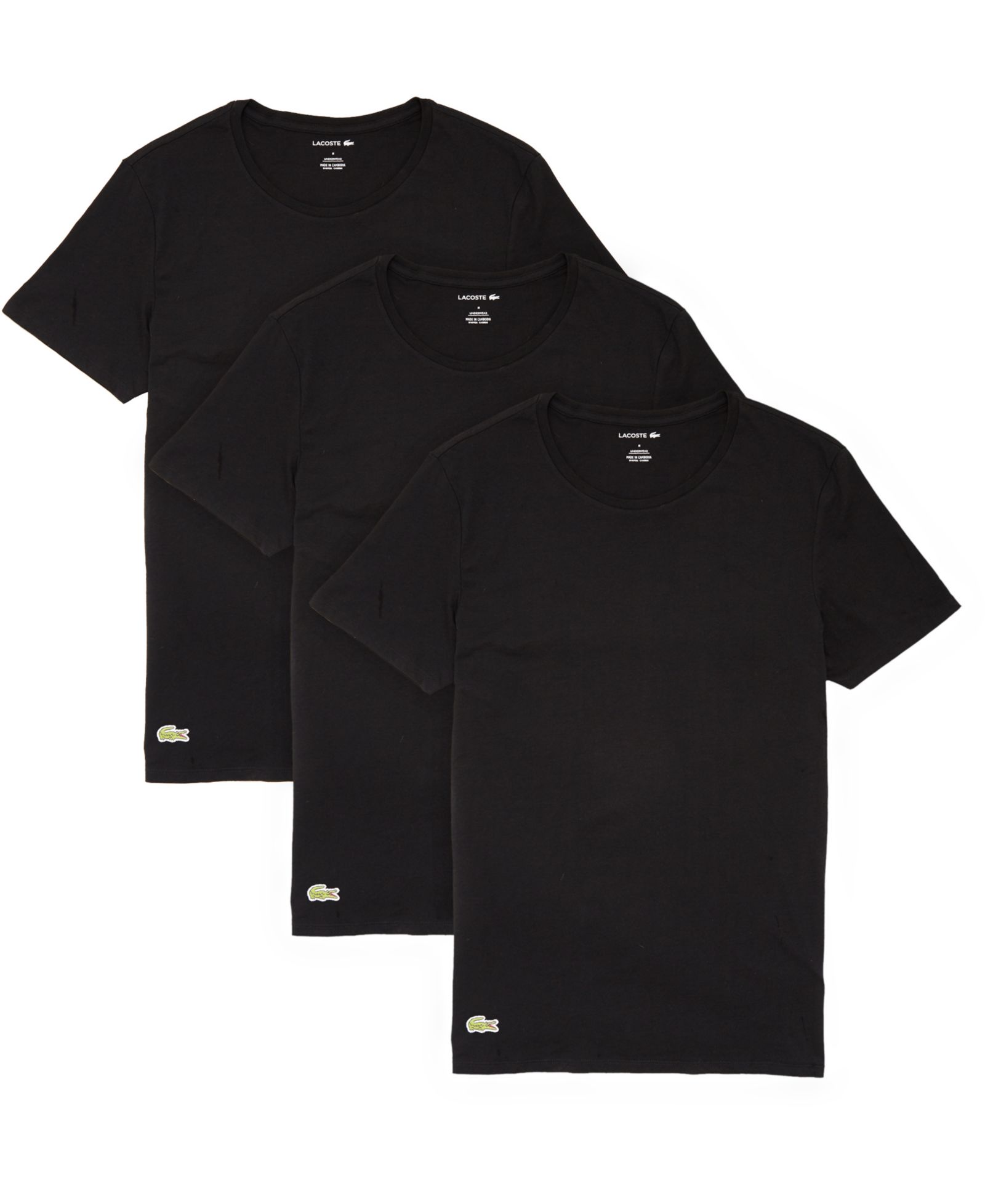 Lacoste Мужские хлопковые футболки Regular Fit Crewneck, 3-Pack