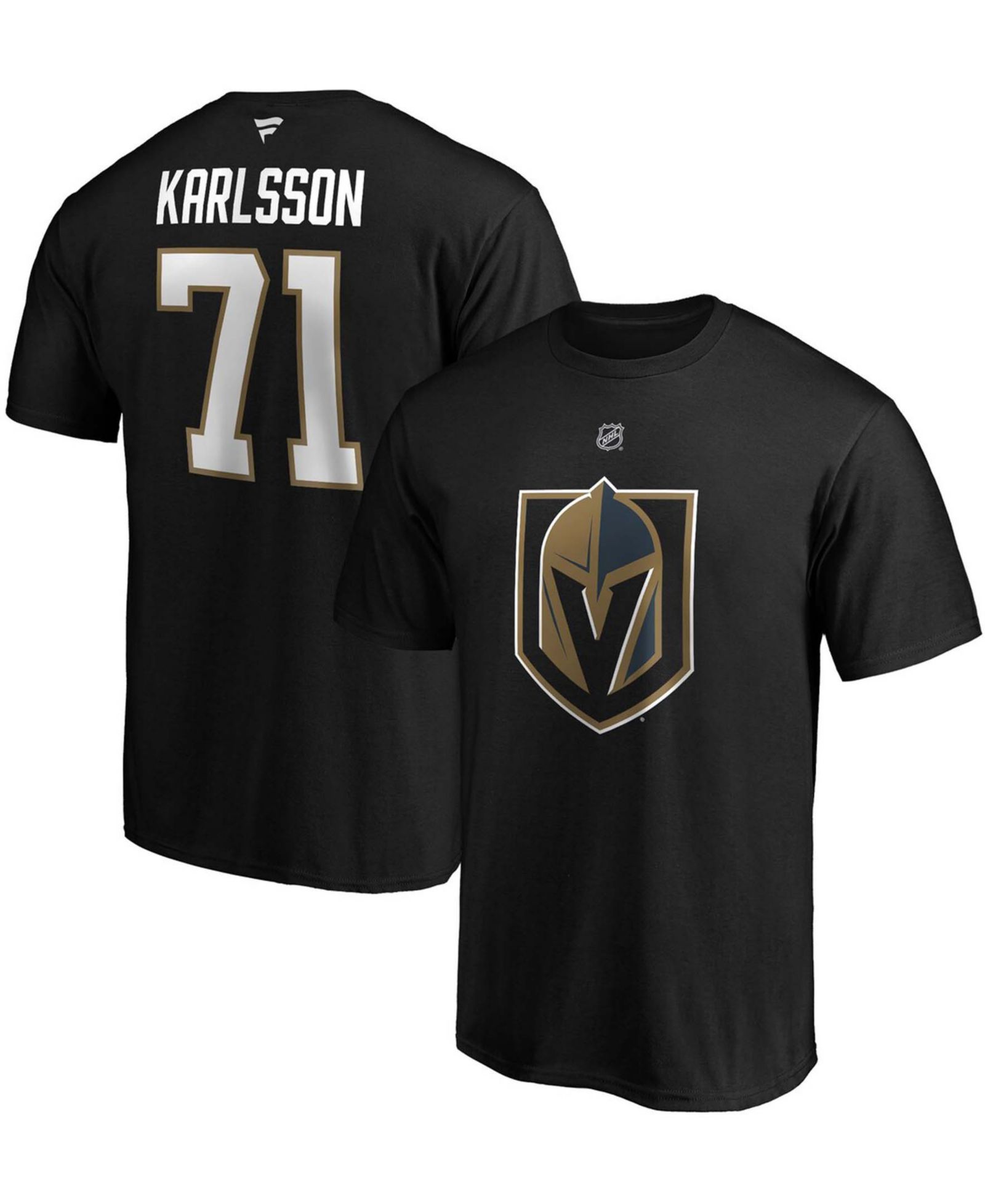Мужская футболка William Karlsson Vegas Golden Knights Authentic Stack с именем и номером игрока, черная