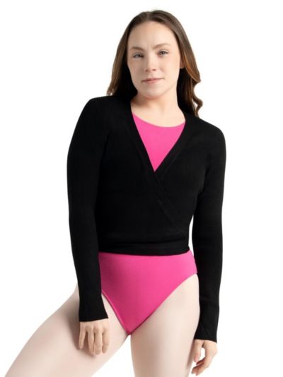 Capezio Women's Ribbed Knit Wrap Sweater