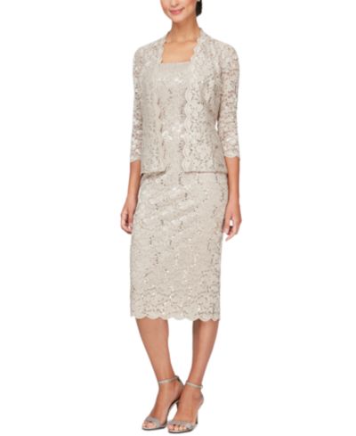 Комплект из жакета и миди-платья из кружева SL Fashions Petite, 2 шт.