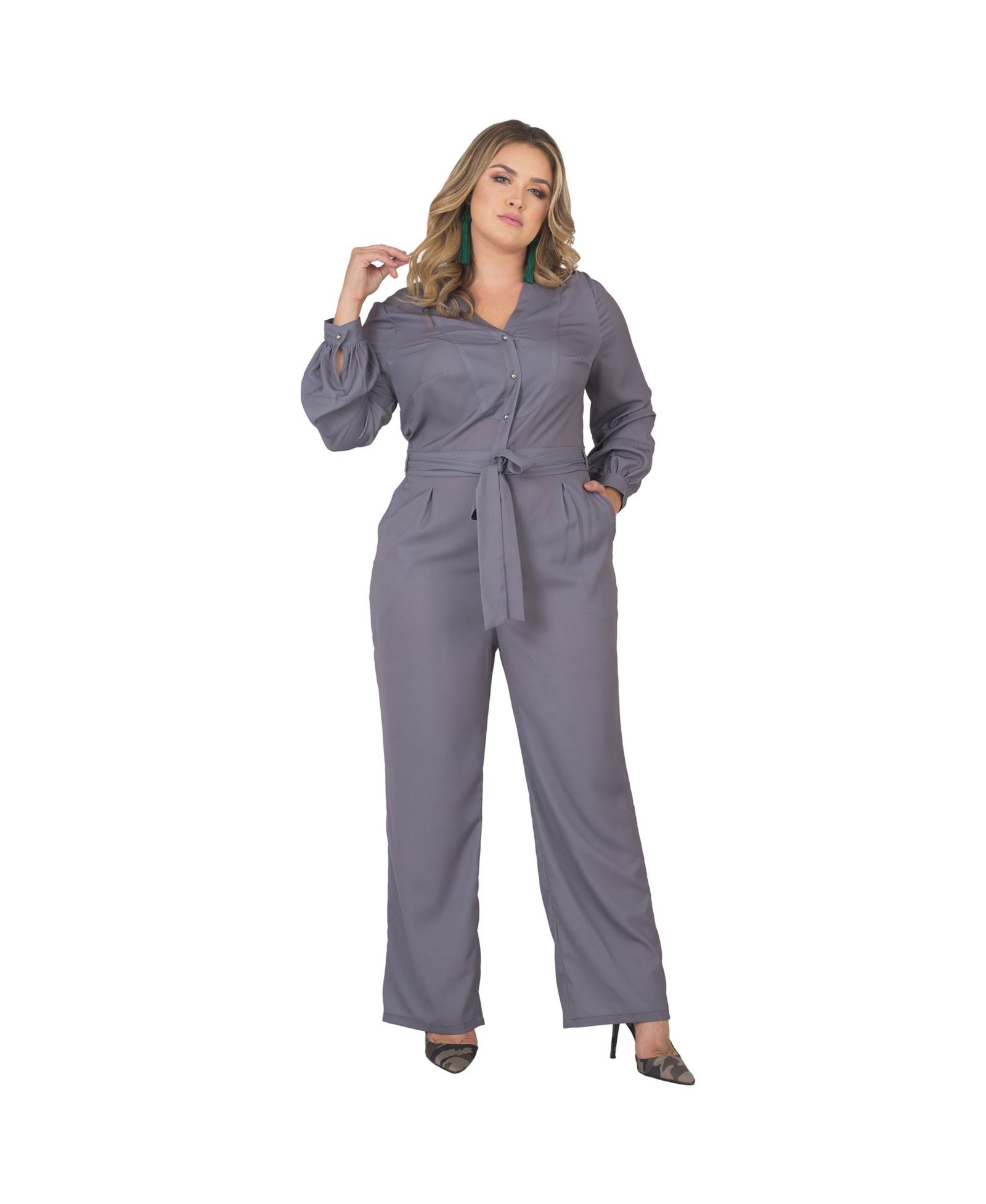 Standards & Practices Plus Size укороченный комбинезон с длинным рукавом