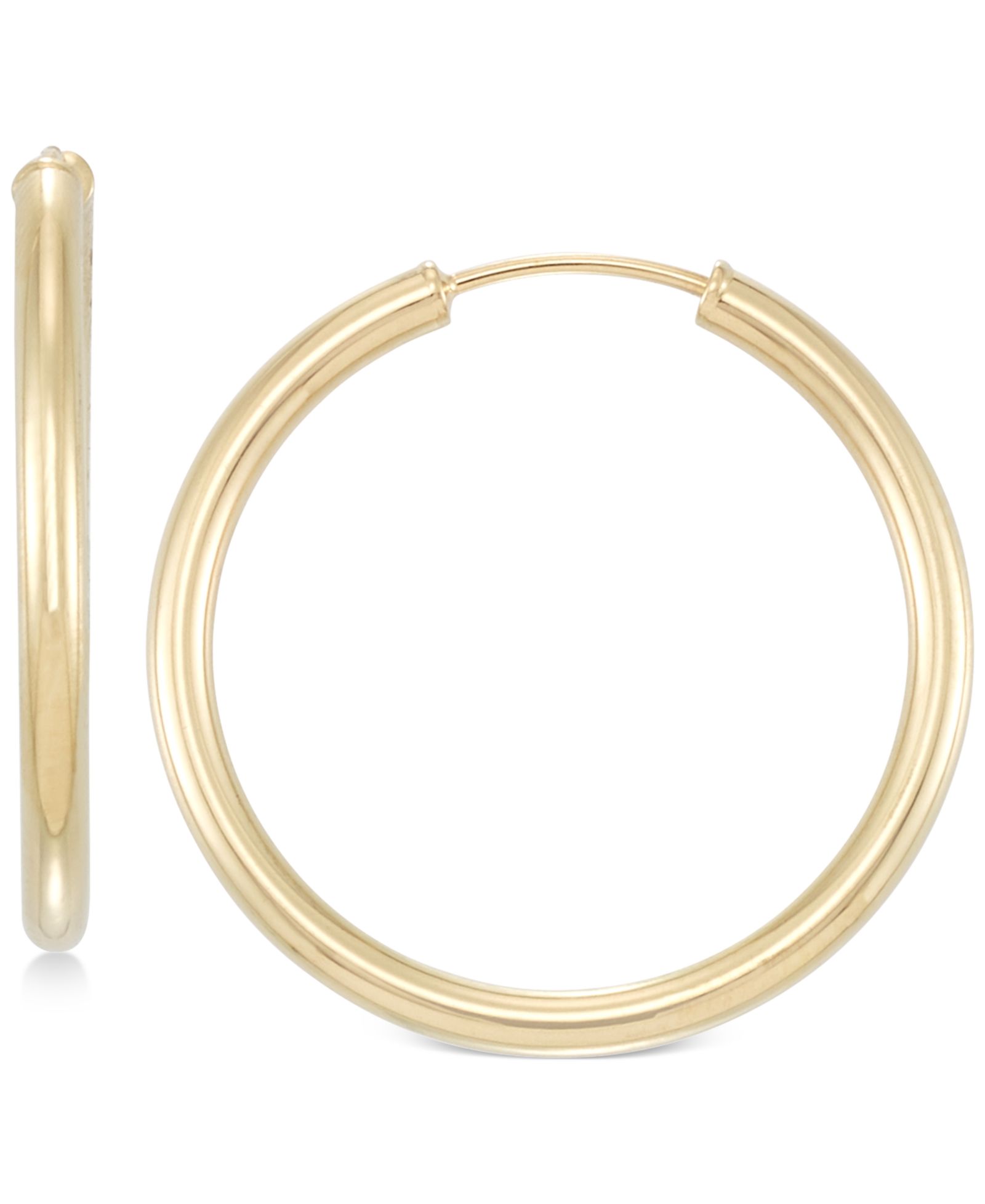 Серьги-кольца Italian Gold Small Highly Polished Flex Hoop, 14k Gold