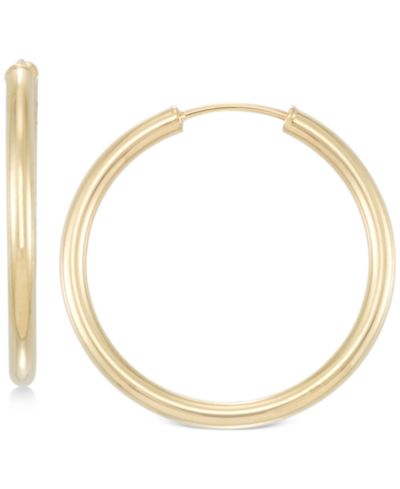 Серьги-кольца Italian Gold Small Highly Polished Flex Hoop, 14k Gold