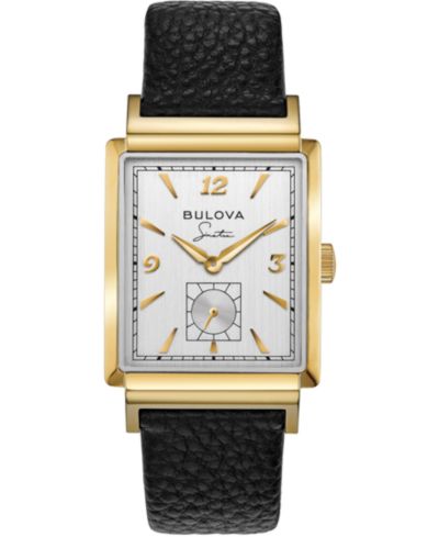 Bulova Frank Sinatra My Way часы на кожаном ремешке, 29.5 x 47mm