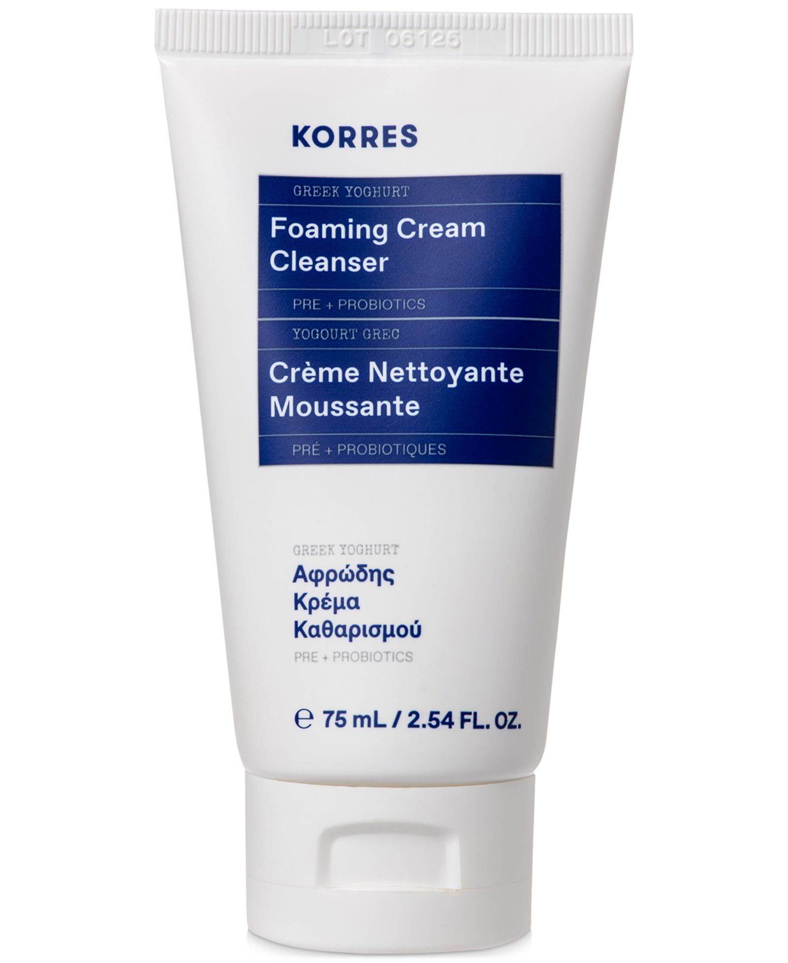 KORRES Travel-Size Greek Yoghurt Foaming Cream Cleanser, 2.54 fl oz.