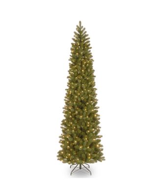 National Tree Company Downswept Douglas R Pencil Slim Fir Tree with Clear Lights, 9ft