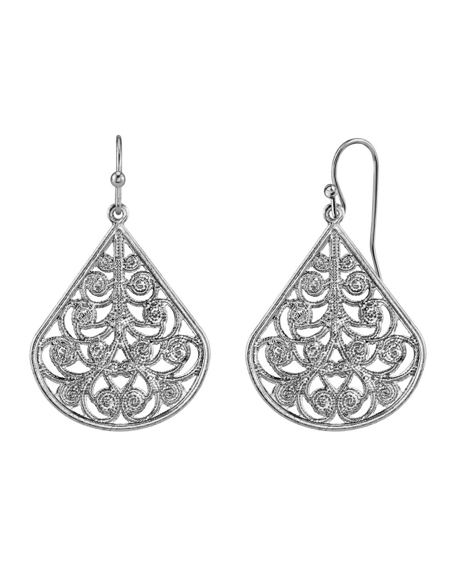 Серьги 2028 Gold Tone Filigree Pear-shaped