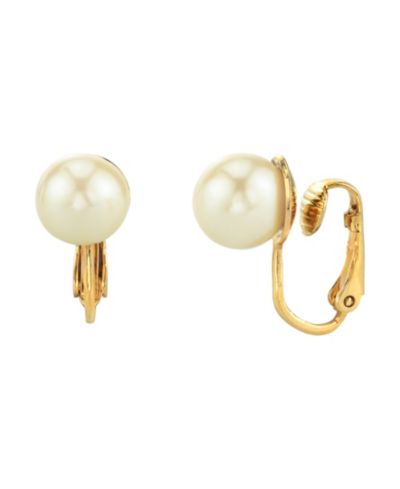 Серьги-клипсы 2028 14K Gold-Dipped Imitation Pearl