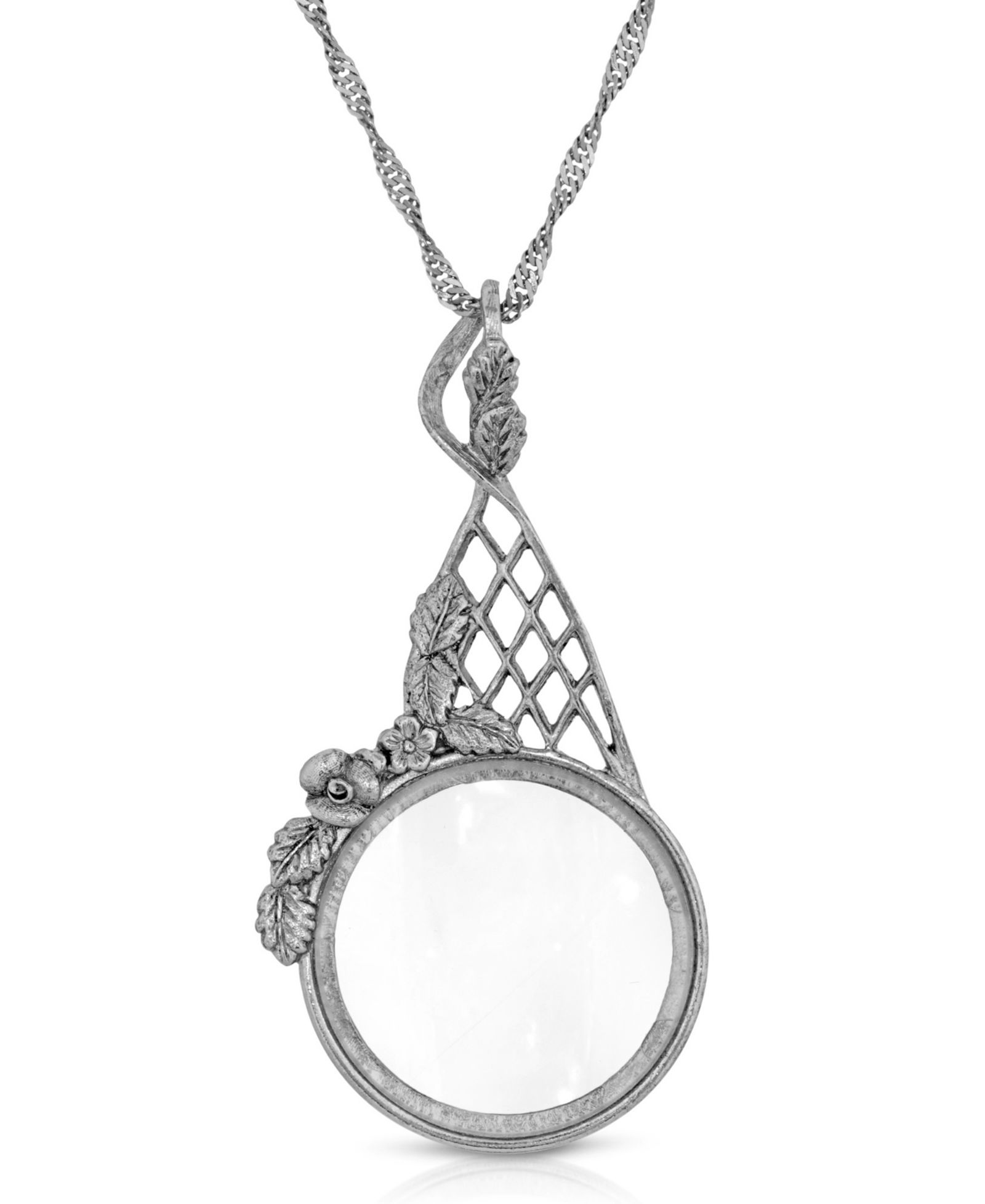 2028 Ожерелье Gold Tone Filigree Magnifying Glass 28"