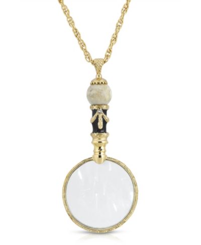 Подвеска 2028 Gold Tone River stone Semi Precious Magnifier 30"