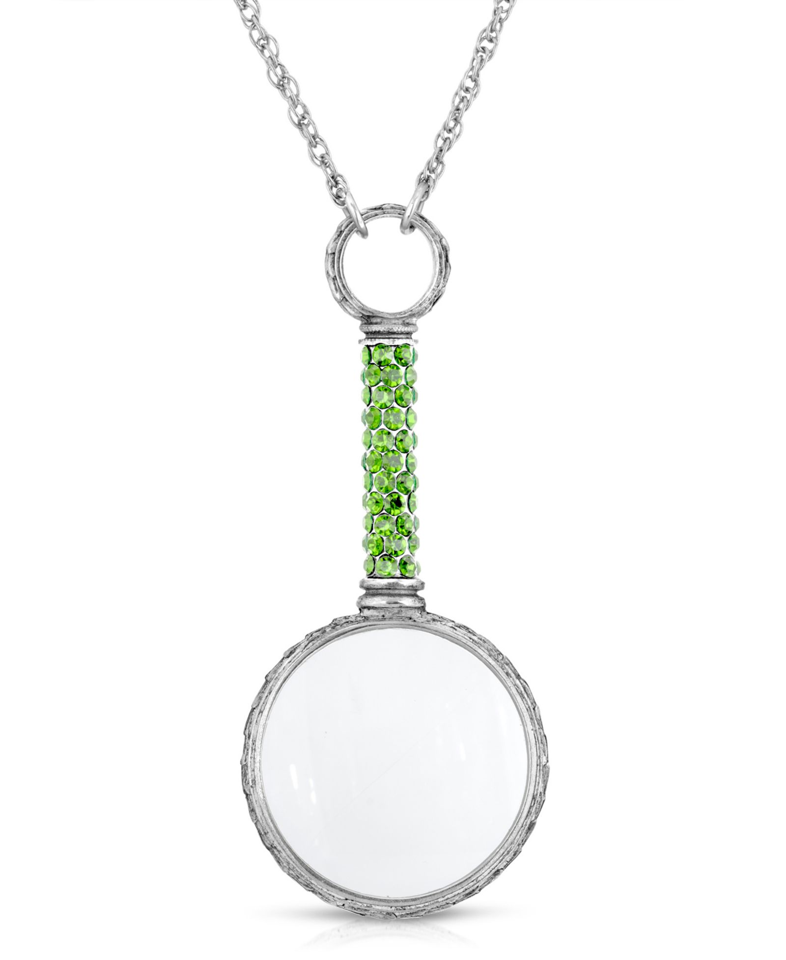 Подвеска 2028 Pewter Crystal Magnifying Glass 30" Necklace