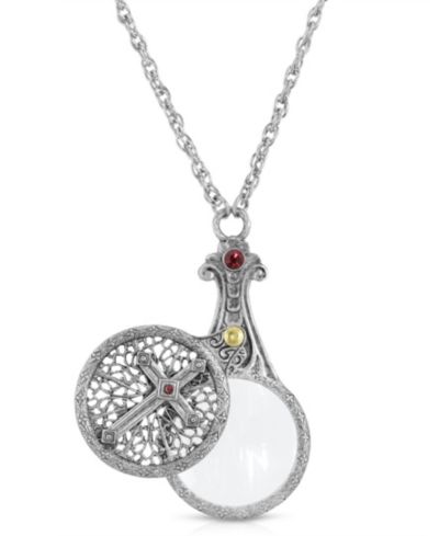 Подвеска 2028 Pewter Crystal Cross Sliding Magnifier 30"