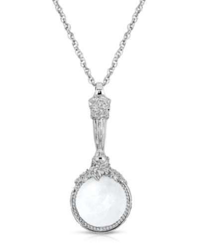 2028 Silver-tone Magnifying Glass Pendant 30” Necklace