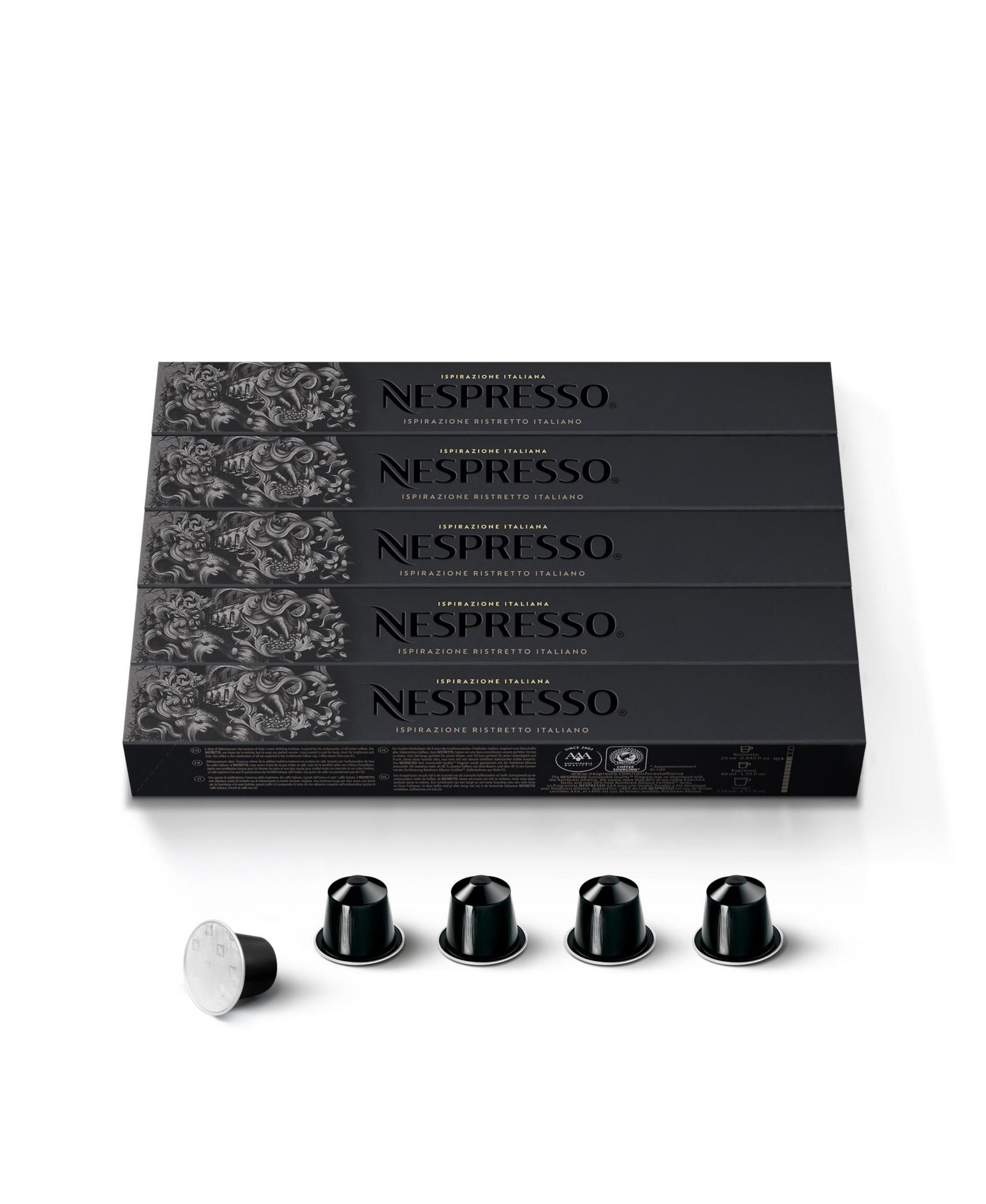 Капсулы Nespresso OriginalLine, Ristretto, Dark Roast Espresso Coffee, 50-Count Espresso Pods