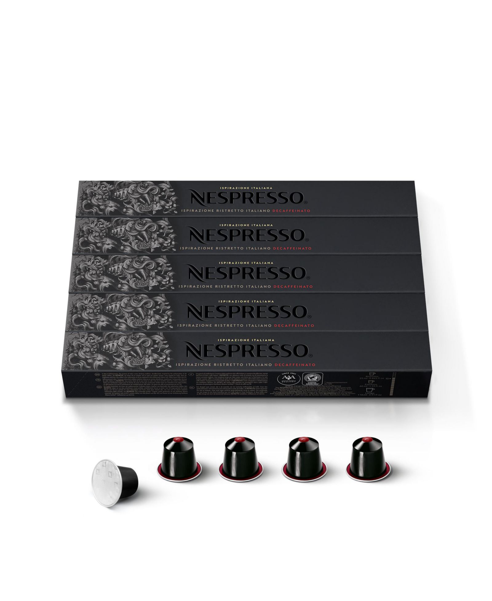 Капсулы Nespresso OriginalLine, Ristretto Decaffeinato, Dark Roast Espresso Coffee, 50 шт.