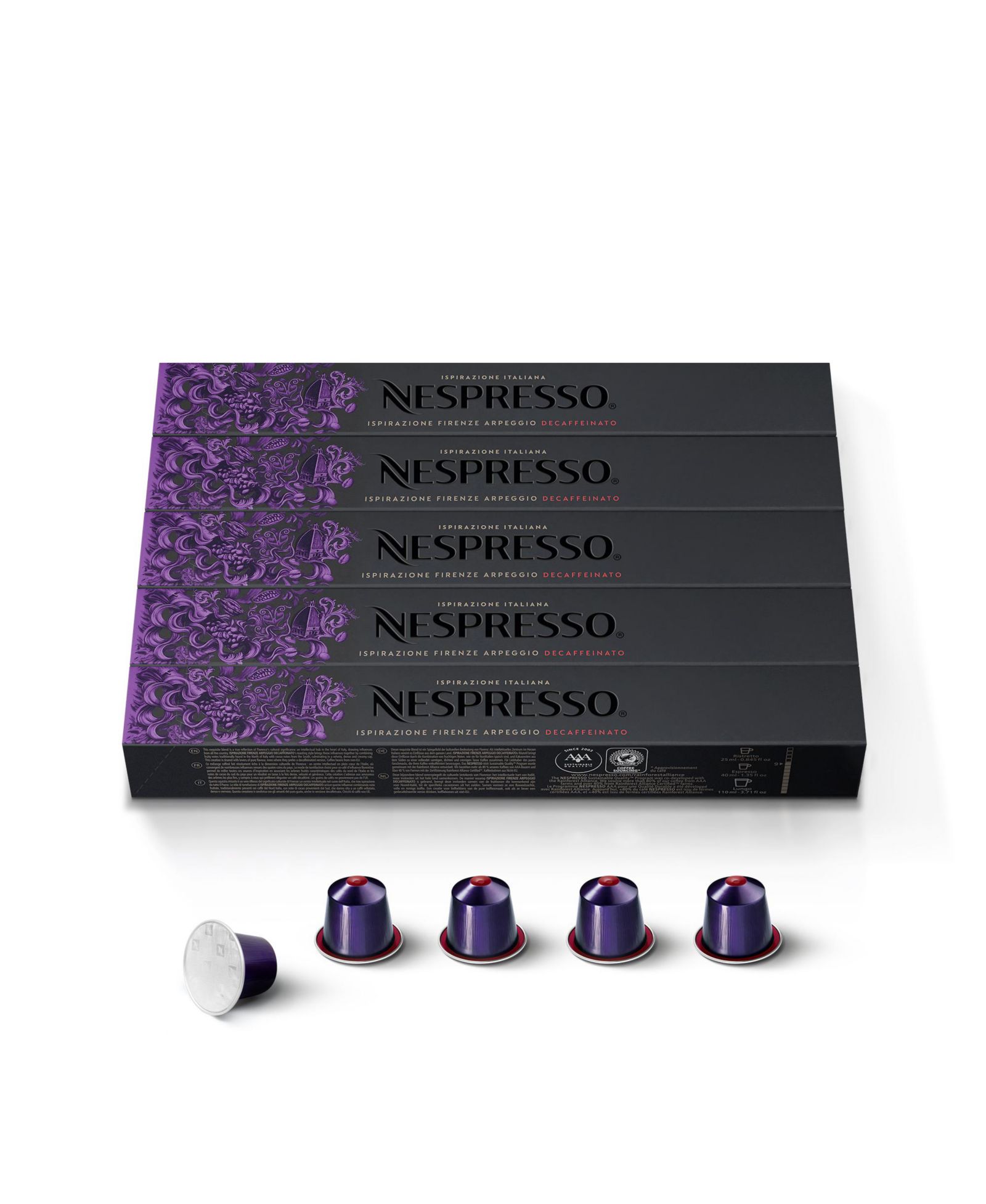 Капсулы Nespresso OriginalLine Ispirazione Firenze Decaffeinato Arpeggio 50-Count