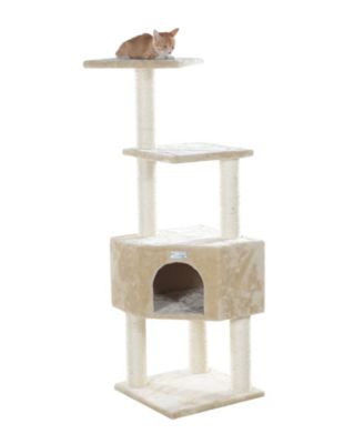 Кошачий дом Armarkat GleePet GP78480321 из натурального дерева 48-Inch в бежевом цвете с насестом и игровым домиком