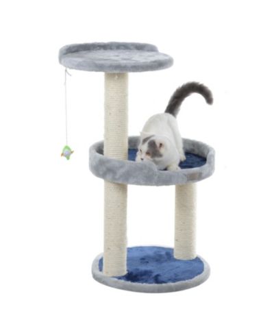 Компактная когтеточка Armarkat Three-Level Real Wood, X2905, Gray W Plush Perch