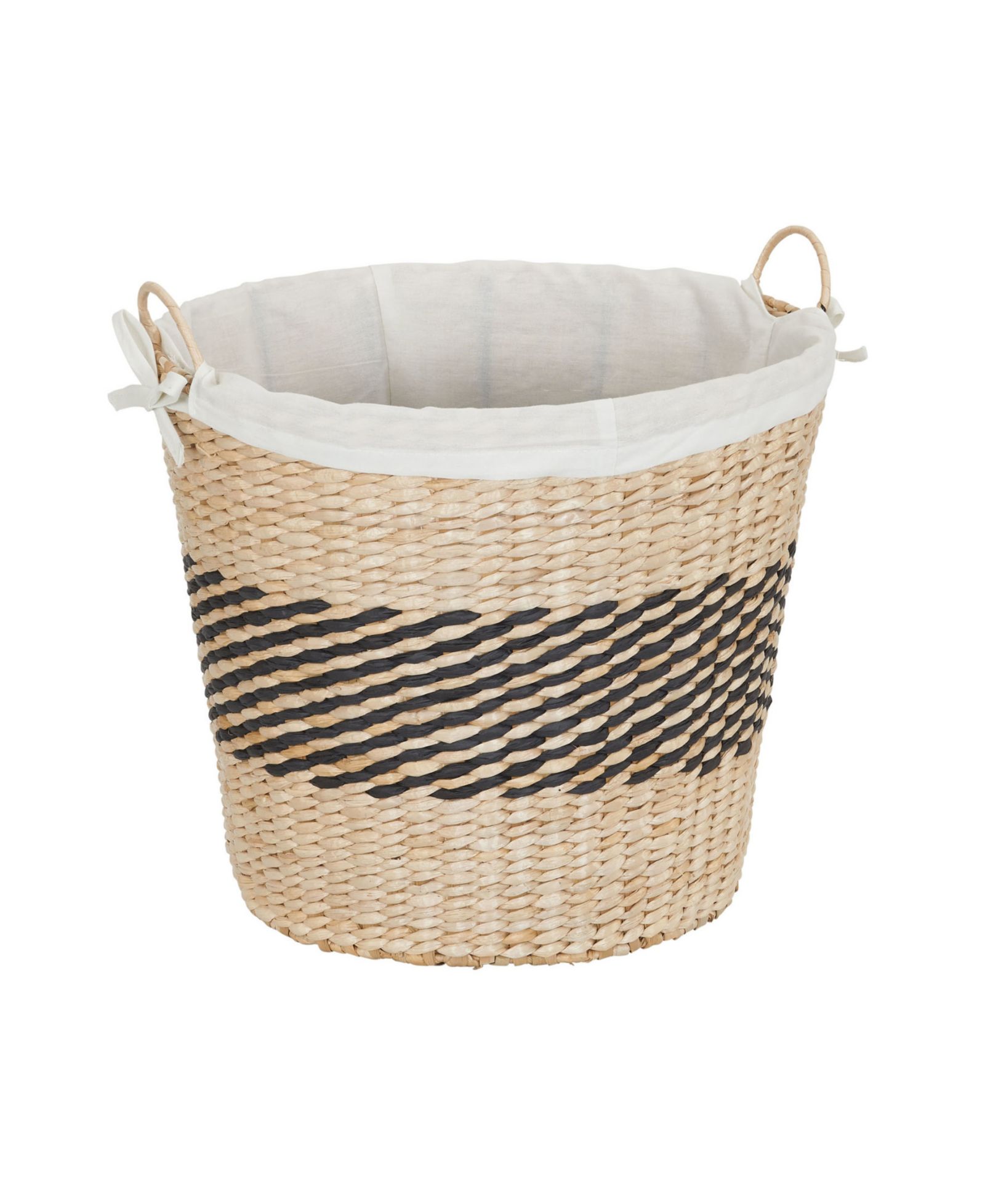 Household Essentials Woven Basket, Decorative Basket with Handles and Cotton Liner