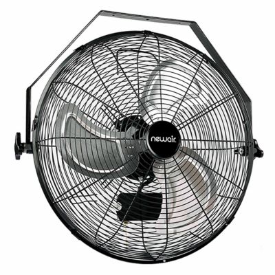 Newair 18" High Velocity Wall Mount Fan, Heavy Duty Outdoor Fan, Adjustable Tilt and 3 Speeds up to 4012 CFM, Pull Chain Switch