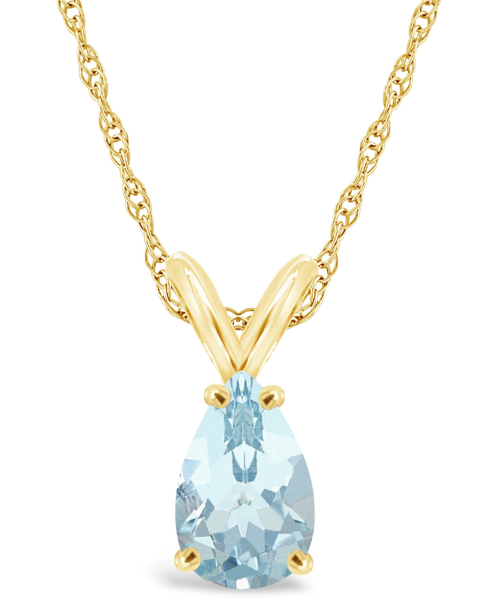 Подвеска-ожерелье с аквамарином (1 ct.t.w) в 14K Yellow Gold