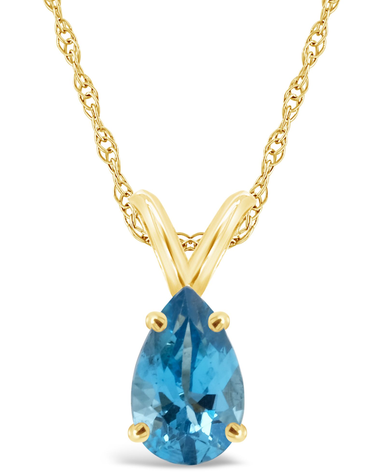 Подвеска-кулон Blue Topaz в 14K Yellow Gold (1-3/8 ct.t.w)