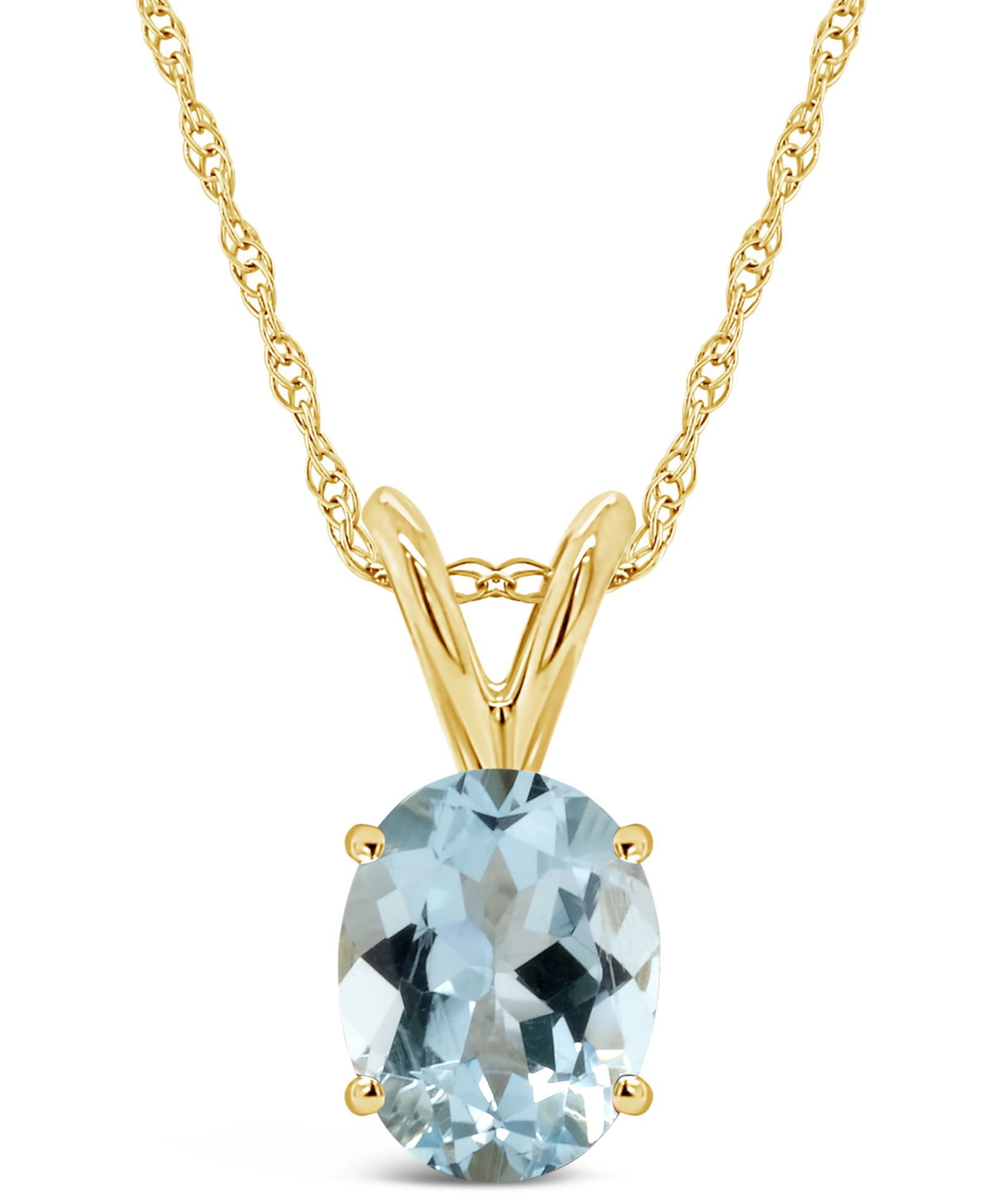 Подвеска Aquamarine Pendant Necklace в 14K Yellow Gold