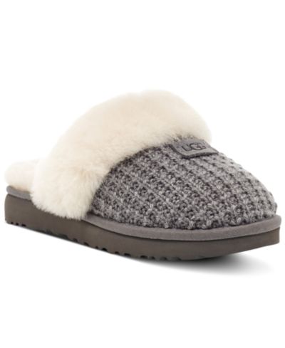 Женские уютные тапочки UGG® с искусственным мехом и круглым носком