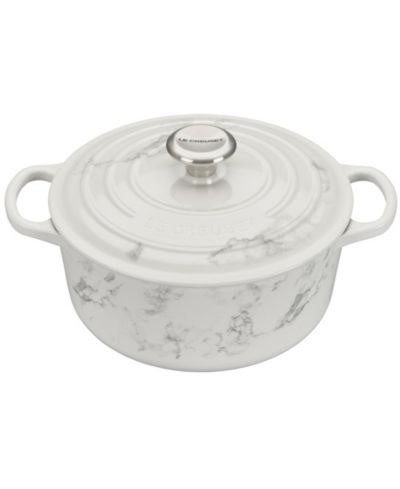 Le Creuset круглая жаровня из чугуна 4.5 Quart с мраморной аппликацией