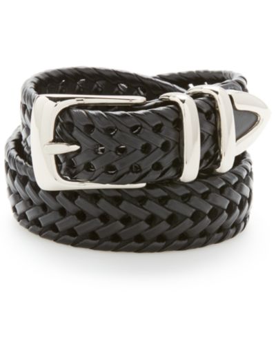 Мужской кожаный плетеный ремень Perry Ellis Portfolio