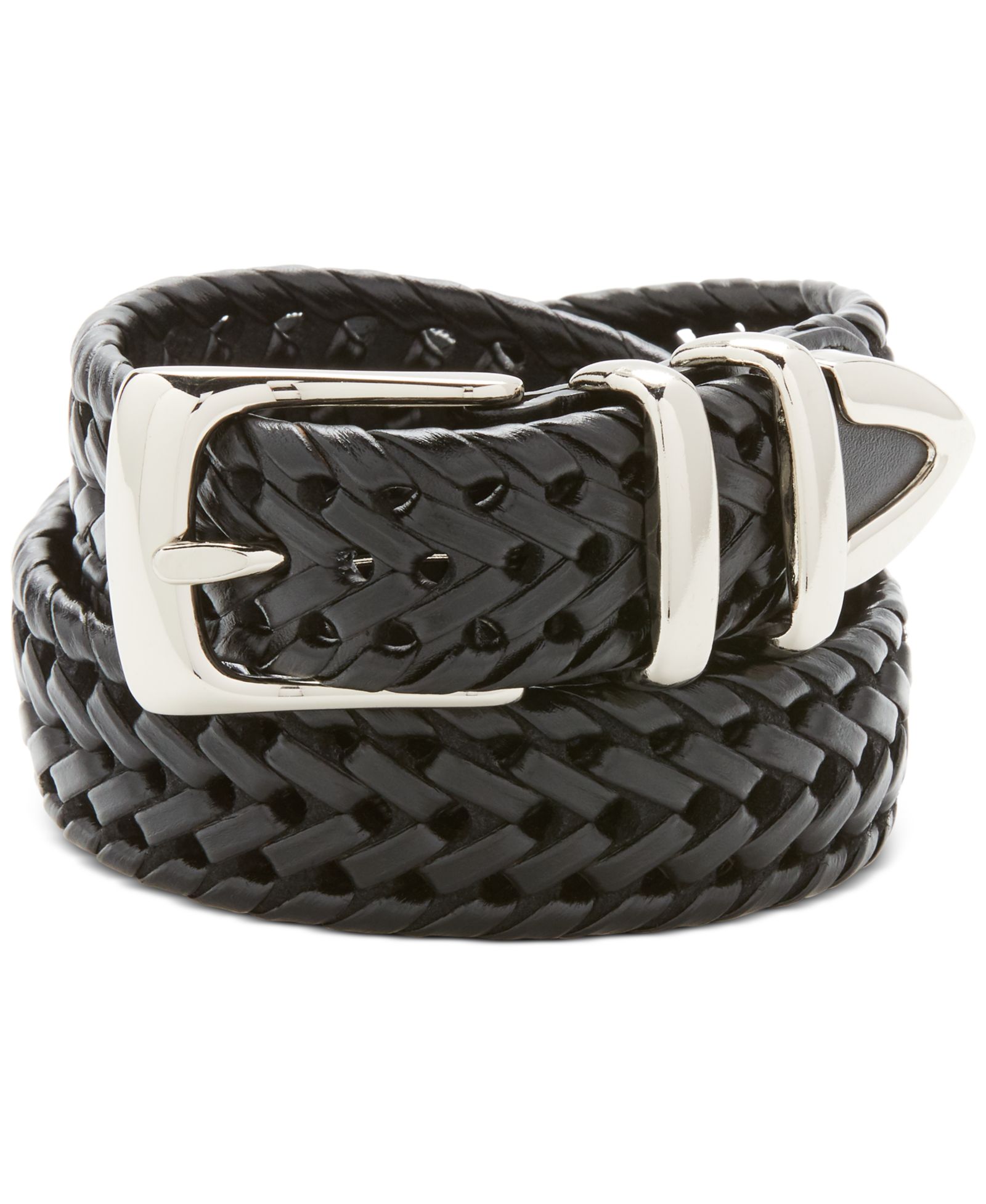 Perry Ellis Portfolio Мужской Leather Big and Tall Braided Belt