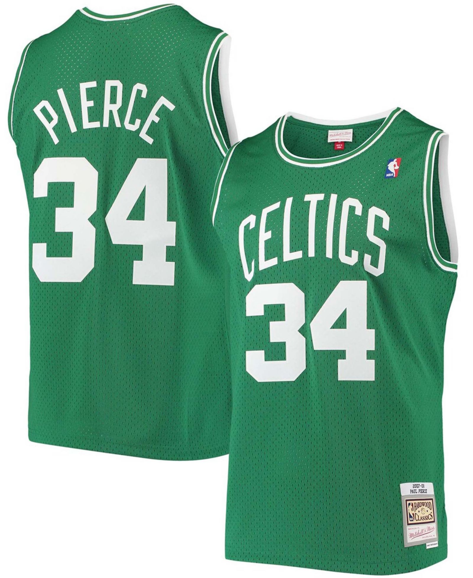 Джерси Mitchell & Ness Men's Paul Pierce Kelly Green Boston Celtics Hardwood Classics Swingman