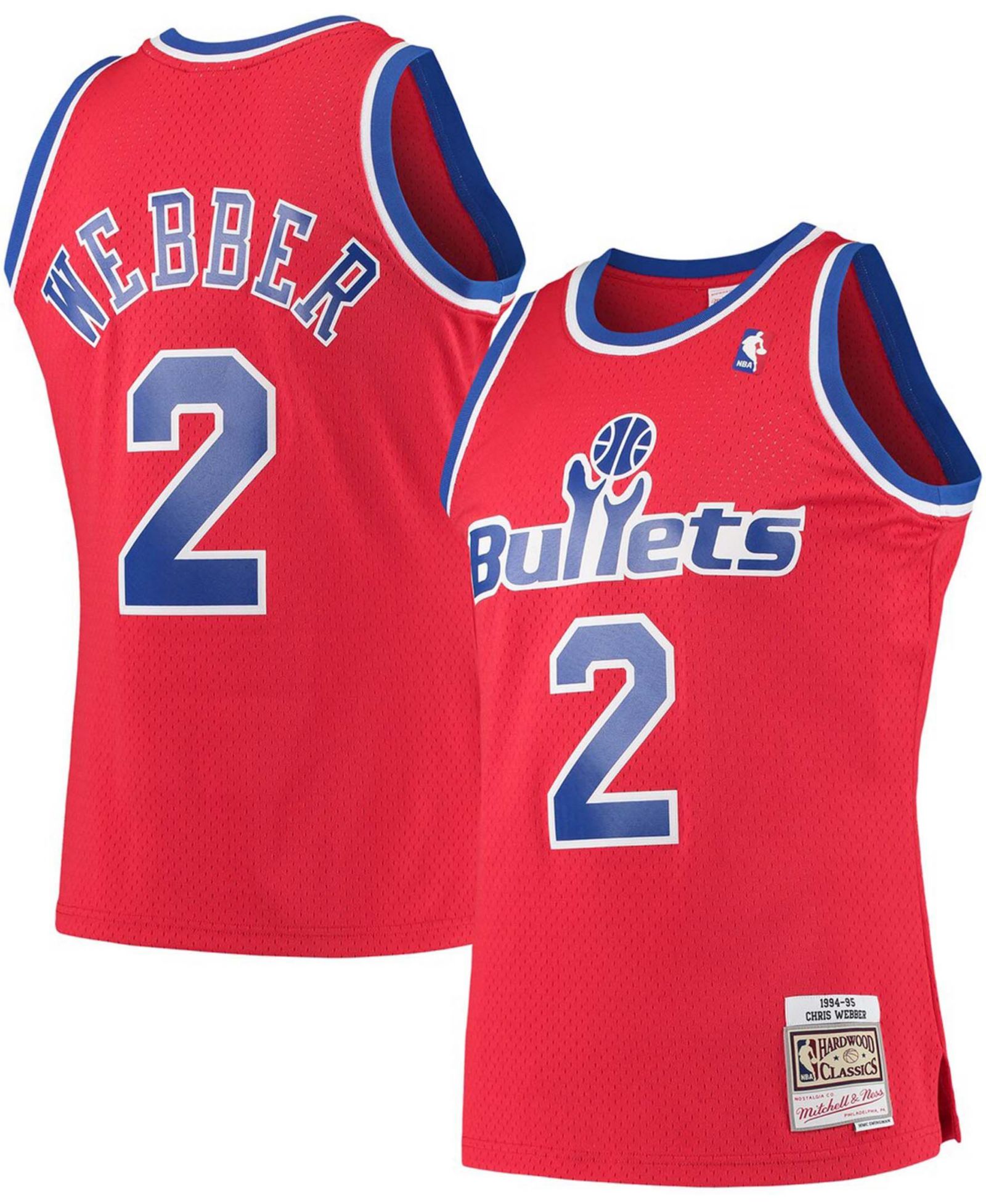 Джерси Mitchell & Ness Men's Chris Webber Red Washington Bullets Hardwood Classics 1994-95 Swingman