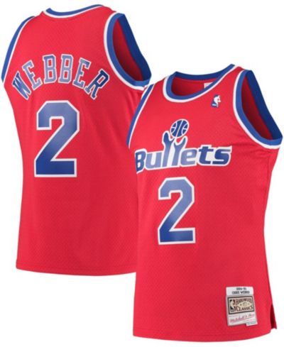 Джерси Mitchell & Ness Men's Chris Webber Red Washington Bullets Hardwood Classics 1994-95 Swingman
