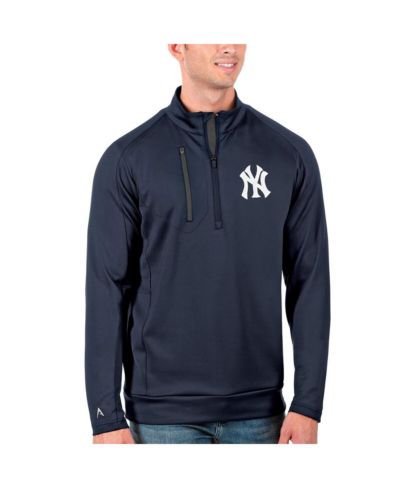 Мужская куртка Antigua Navy/Gray New York Yankees Generation Quarter-Zip Pullover