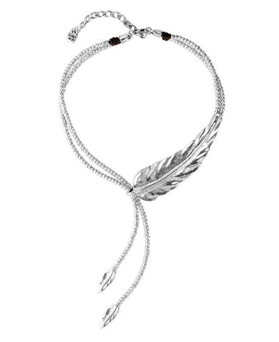 UNOde50 Sterling Silver Larger Feather-Shaped Piece Necklace