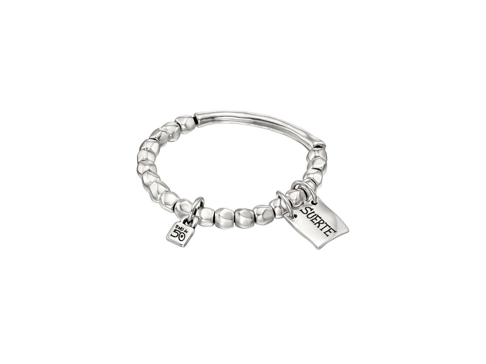Браслет UNOde50 Sterling Silver Tubular Piece Beads Message