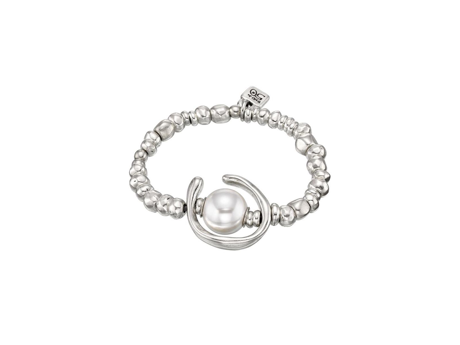 UNOde50 Sterling Silver Round Beads Cultivated Pearl Bracelet
