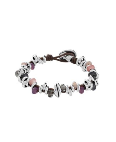 UNOde50 браслет с разноцветными стеклянными бусинами Sterling Silver