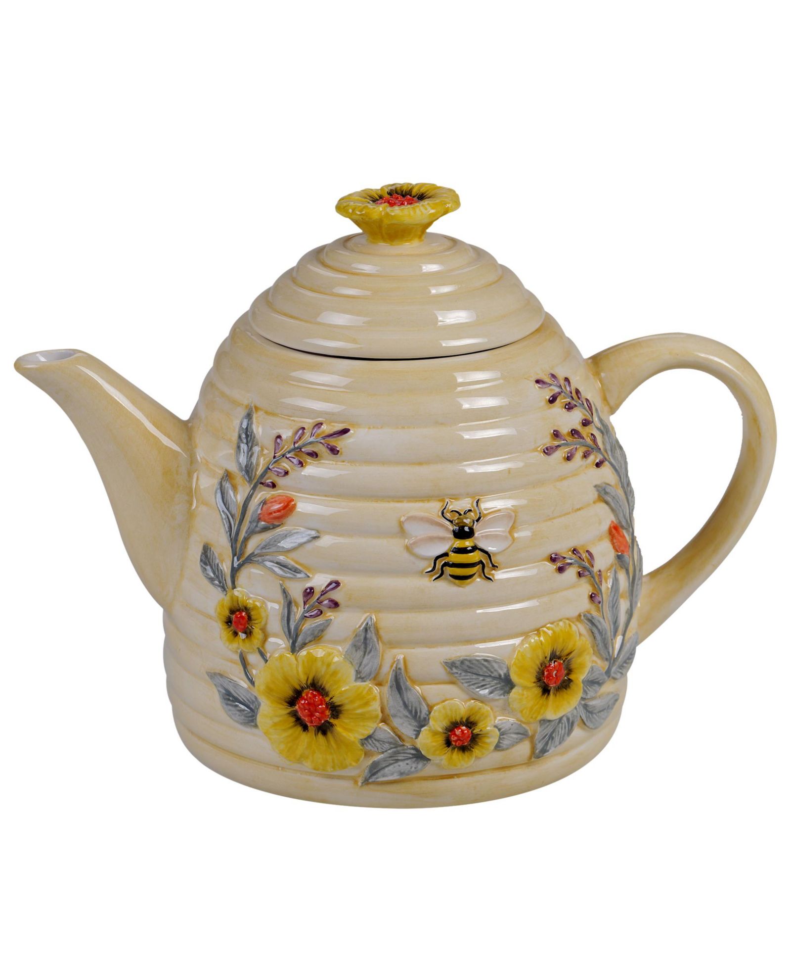Certified International Bee Sweet 3-D Beehive Teapot