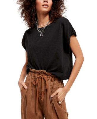 Free People Women's You Rock Short-Sleeve Cropped T-Shirt