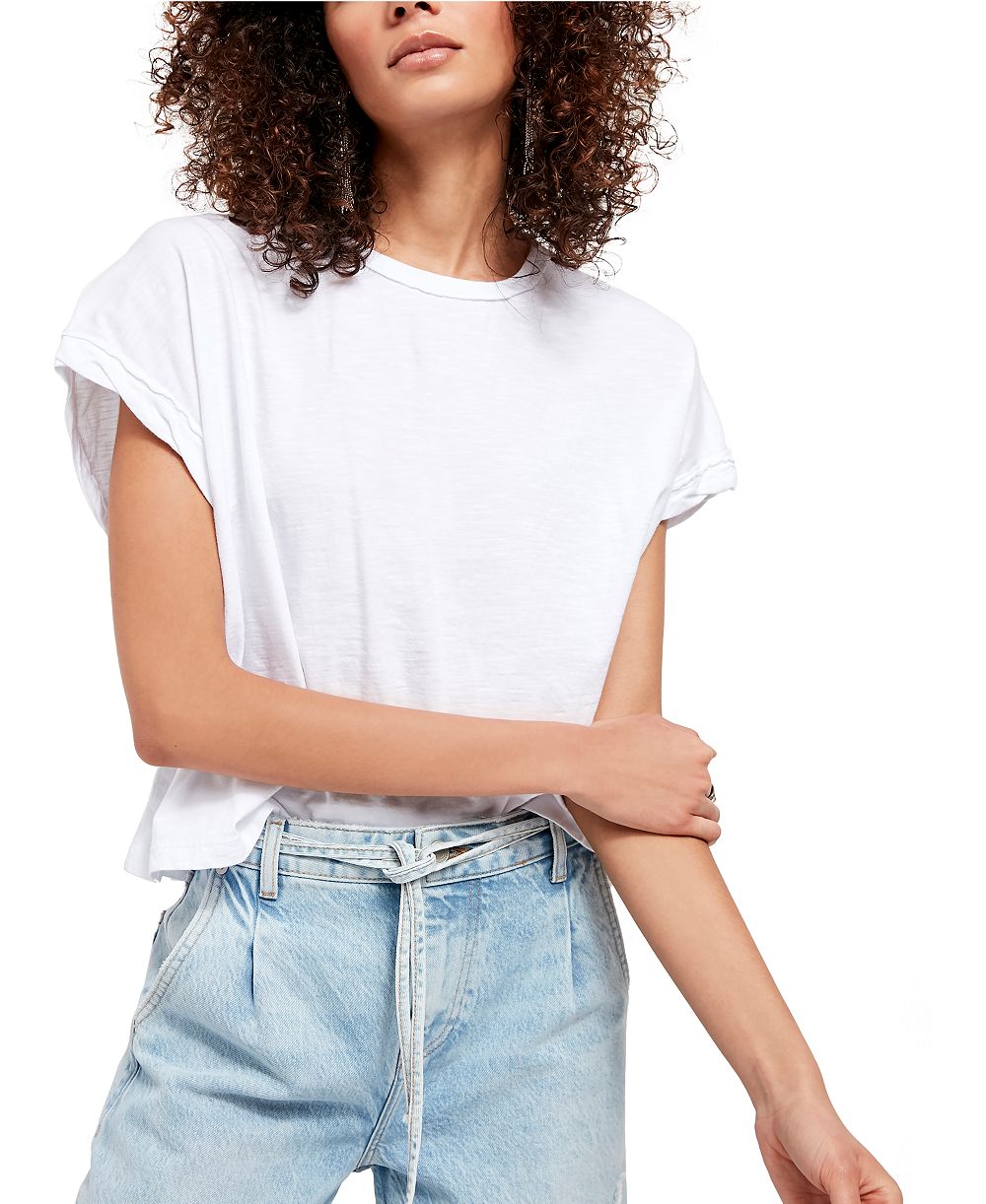 Free People Women's You Rock Short-Sleeve Cropped T-Shirt
