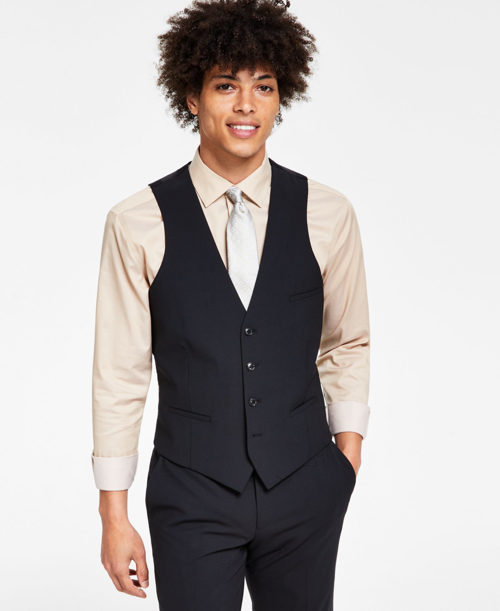BAR III Men's Slim-Fit Wool Suit Vest, Created for Macy's