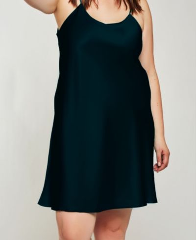 Женское ультрамягкое атласное комбинация-белье iCollection Plus Size с регулируемыми лямками